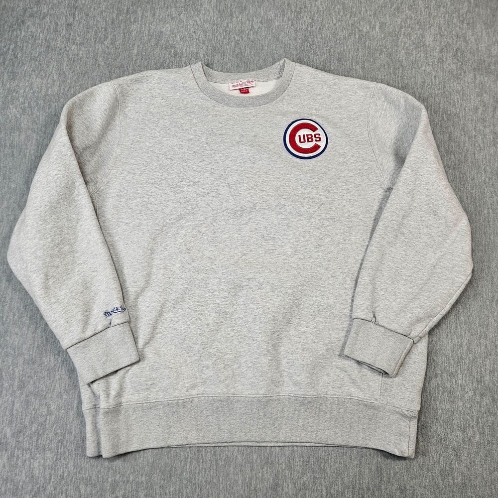 Mitchell & Ness Sweatshirt Mens 4XL Gray Chicago Cubs Crewneck Cooperstown